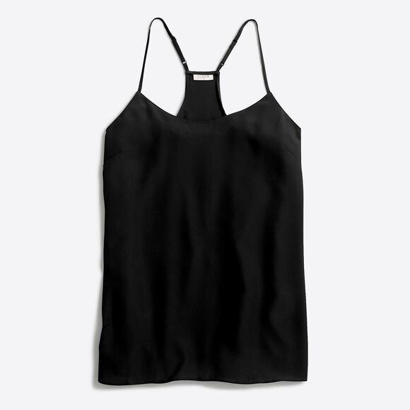J.Crew Tank Top WMNS 4 Black Racerback Cami Adjustable Strap Scoop Neck Pullover - Picture 2 of 6
